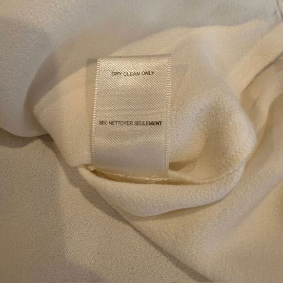 Rebecca Taylor Silk Blouse Ivory White Sleeveless with Gold Zip Detail Size 8 - Picture 7 of 9